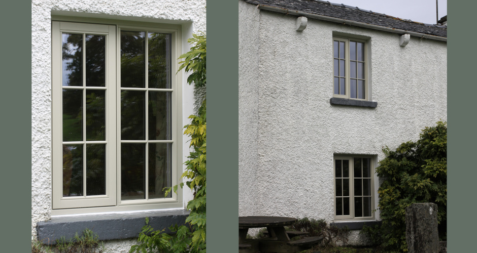 Wooden windows for traditional cottage